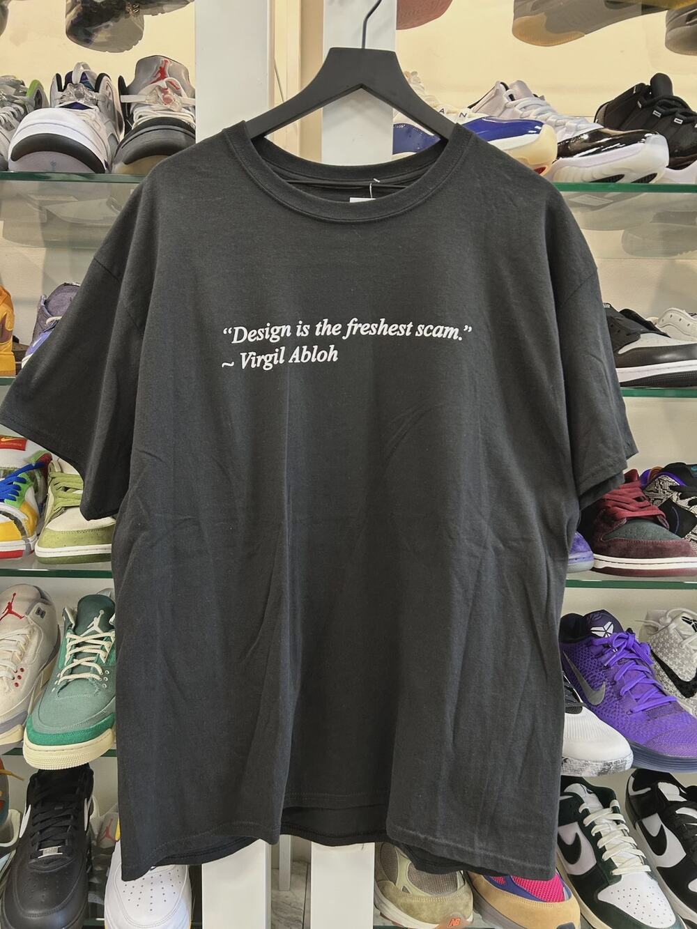 Virgil Abloh x Canary Yellow 'Design Is The Freshest Scam' Tee T Shirt sz XL SF